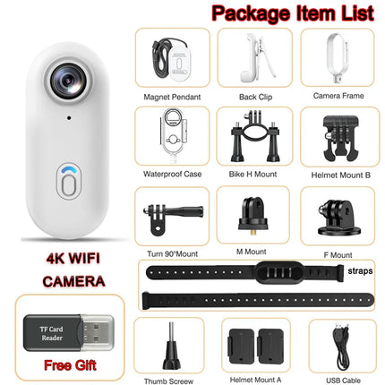 Pocket 4K Mini Camera Magnetic Vlog Outdoor Sports Cycling Cam WiFi Bodycam Video Recording Bike Motorcycle Waterproof Camcorder
