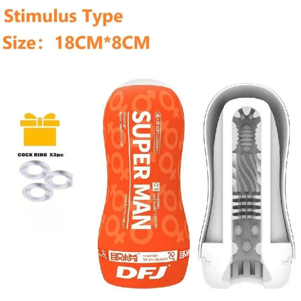 Male Masturbator  Sucking Multiple Channel Stimulation Vagina Adult Endurance Exercise Adult Supplies Vacuum Pocket Cup for Men