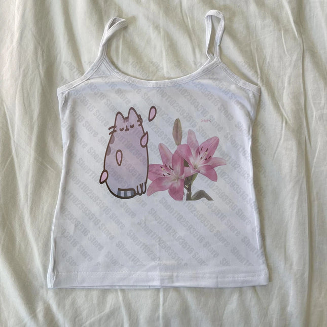 Women's Top Y2k Woman Clothing Trashy Y2k 2000s Tops Shoujo Girl Style Crop Top Sexys 90s Vintage Clothes Tops With Suspenders