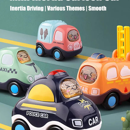 1pc Kids little pull back vehicles vehicle , fire truck, ambulance, helicopter, police car, aerial ladder truck for boys gifts