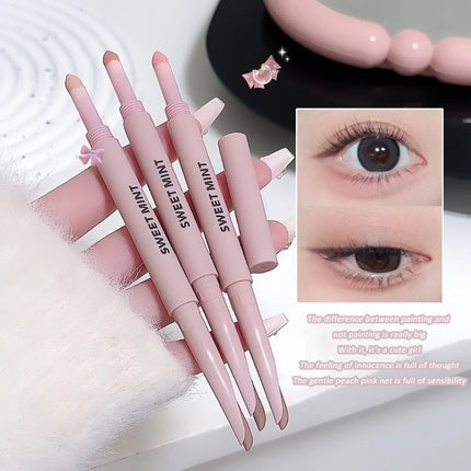 Double Head Lying Silkworm Pen Waterproof Lasting Matte Pearl Fine Brightening Shadow Pen Under Eyelid Outline Eyeshadow Pencil