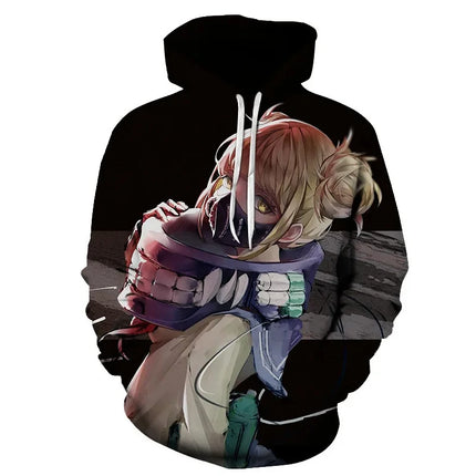 Funny 3D Anime Print Hoodies For Men Hip Hop Trend Y2k Clothing Fashion Casual Sweatshirts Autumn and Winter Oversized Pullover