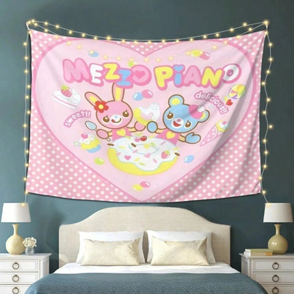 1pc Kawaii Pastel Tapestry, Bedroom Nursery Decor, Ideal for Bedroom Nursery Kids Room, Perfect Gift for Kawaii Lovers & Girls