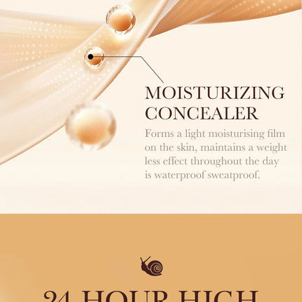 SPF50+ Gold Snail Sunscreen BB Cream Whitening Foundation Concealer Moisturizing Long Lasting Even Skin Tone Makeup Base Primer