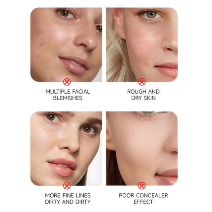 O'CHEAL Temperature Changing Foundation Stick Facial Coverage Blemishes Pores Double-Headed Face Matte Makeup Foundation Cream