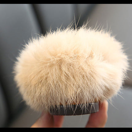 Kids Fur Shoes Children Velvet Shoes Baby Girls Warm Flats Toddler Black Brand Shoes Princess Loafer Chain Moccasin For Winter