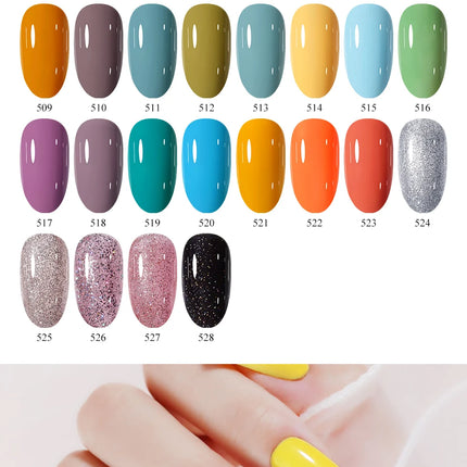 Arte Clavo Solid Color Gel Nail Polish 15ml Soak Off UV LED Gel Semi-Permanent Glitter Polish For Manicure Nail Art Salon Gel