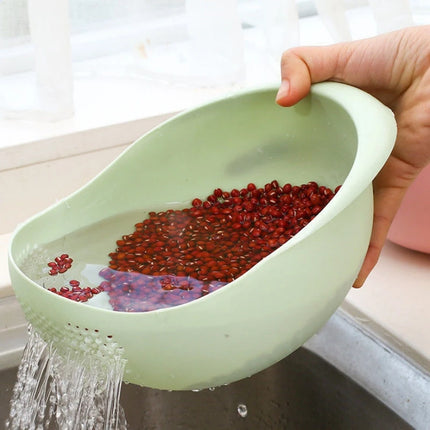 2-In-1 Rice Strainer Beans Washer Strainers And Colanders-Washing Bowl For Vegetables And Fruits Kitchen Supplies Accessories