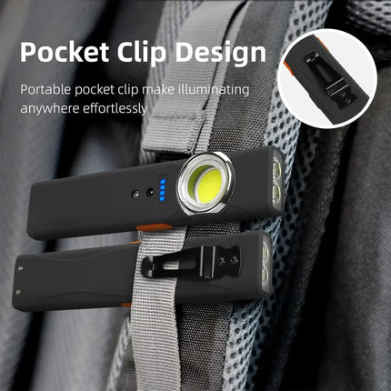 Bright COB Keychain Flashlight,Rechargeable Mini Work Light Magnetic Portable Pocket Lamp for Camping Fishing Hiking Emergency