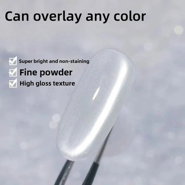 10ml Holographic Glitter Mirror Porcelain White Cat Eye Gel Polish Semi-permanent Enamels for Nails Supplies for Professionals