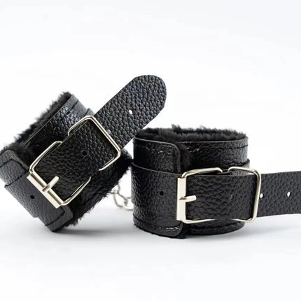 BDSM Play Sex Handcuffs Restraint Bondage Gear SM Slave Erotic Ankle Handcuffs Long Flush Handcuff Detachable Chain Clasp 18+