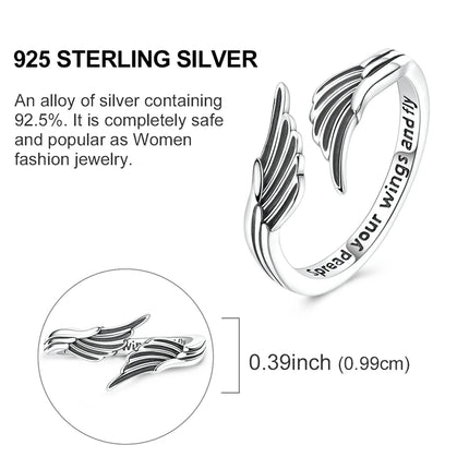 Opening Ring 925 Original Silver Adjustable Three-color Butterfly Fire Dragon Ring Fashion Jewelry Birthday Gift For Women