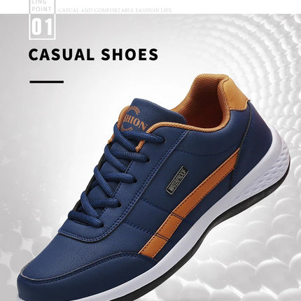 Pu Leather Men Shoes Sneakers Trend Casual Breathable Leisure Male Sneakers Non-Slip Footwear Vulcanized Shoes Tenis Masculino
