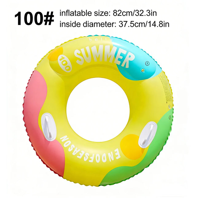 1PC Vibrant Color Thickened Inflatable Swim Ring, Adult Underarm Swimming Ring for Summer