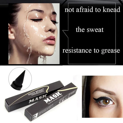 Miss Rose Brand Makeup Liquid Eyeliner Pencil Quick Dry Waterproof Black Eye Liner With Seal Stamp Beauty Eye Pencil #250047