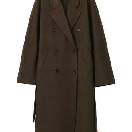 CHIC VEN Women Long Double-sided Woolen Coats Retro Loose Female Overcoat Double Breasted Ladies Windbreak Autumn Winter 2025