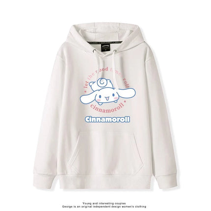 Haze Blue Cute Girl Sweet Heart Cute Girl Holding Toy Rabbit Dog Hooded College Wind Jk Tide Sweater Simple College Style Wear