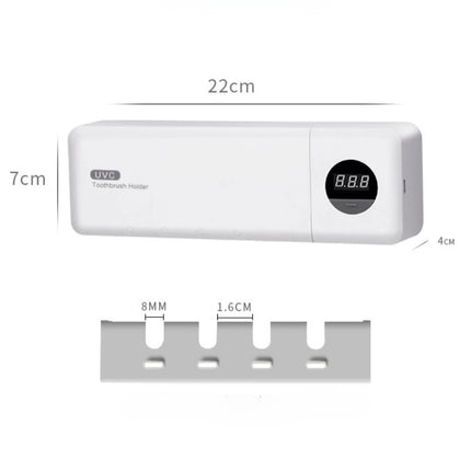 Intelligent UV Toothbrush Sterilizer USB Charging Wall-Mounted No-Drill Toothbrush Cleaner Bathroom Toothbrush Holder Organizer