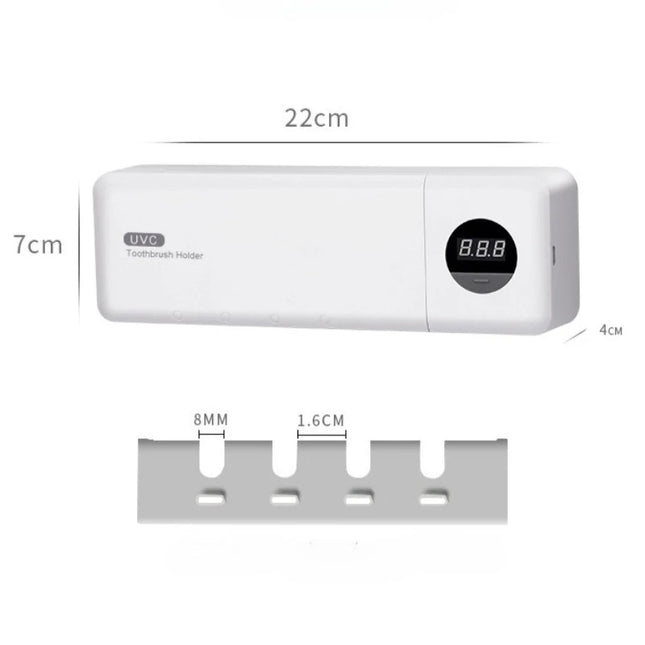 Intelligent UV Toothbrush Sterilizer USB Charging Wall-Mounted No-Drill Toothbrush Cleaner Bathroom Toothbrush Holder Organizer