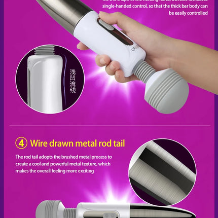 Leten Clitoral Vibrator for Female Masturbation Orgasm AV Stick Magic Wand Massager Stimulate Nipple Clitoris Sex Toys for Woman