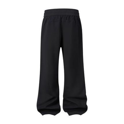 Retro Vertical Stripes Cut Drawstring Baggy Sweatpants for Men 2025 Casual Y2k Flared Joggers Black Gray Unisex Pants Wide Leg