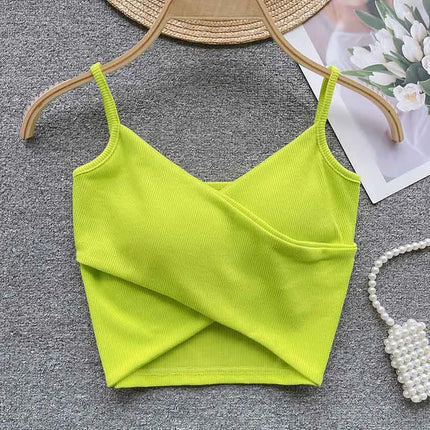  Irregular Casual Sport Camisole Women Strap Design Solid Fashion 2025 Y2K Elegant Ladies Chic Slim Tank Tops