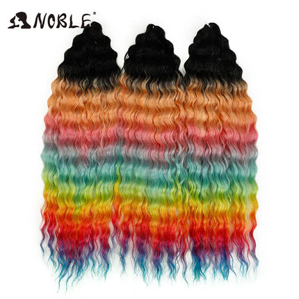 Noble 24Inch 300g Crochet Hair Curl Hair Water Wave Ombre Blonde Twist Crochet Hair Braid Hair Deep Wave Braiding Hair Extension