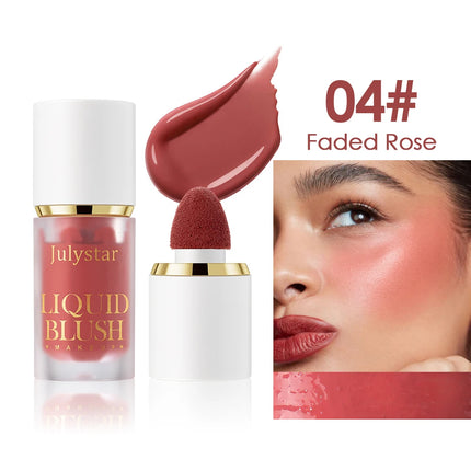 6 Color liquid powder blusher is durable and natural, easy to mix, light in texture, suitable for all skin colors, and suitabl