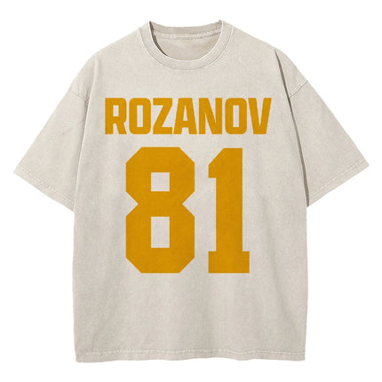 100% Cotton Vintage Washed Heated Rivalry Ilya Rozanov 81 Boston Raiders T Shirt Men Scott Hunter Shane Hollander Acid Wash Tees