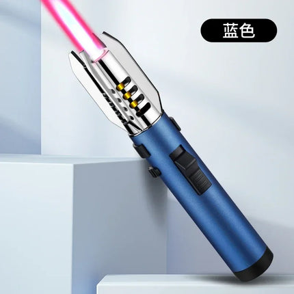 1800° High Temperature Spray Gun  Butane Gas Lighter Metal Outdoor Wind-proof Blue Powerful Flame Torch Jet Lighter Welding Tool