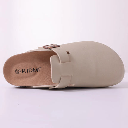 Litfun Suede Cork Clogs For Women Men Genuine Summer Clogs with Arch Support Cork Leather House Mules Shoes Thick Beach Sandals