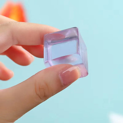 Fidget Toy Mini Squishy Toys Mochi Ice Block Stress Ball Toy Kawaii Transparent Cube Cat Paw Fish Stress Relief Squeeze Toy