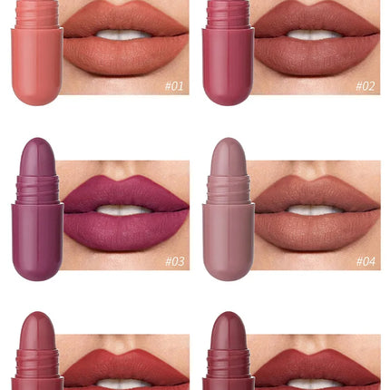 Capsule Lipstick Set 18 Colors Long Lasting Waterproof Glitter Sparkling Shimmer Lip Gloss Moisturizing Glossy Non-stick Cup