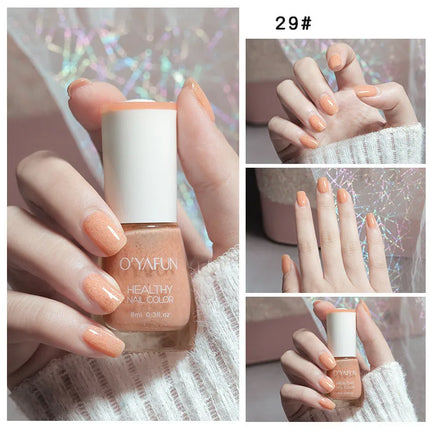 40 Colors Nail Polish Quick Dry No-bake Lasting Water-based Tearable Manicure Not Easy To Fade Semi-permanent Varnish Nail Art