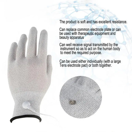 BDSM Flirting Sex Toys Electric Shock Conductive Fiber Massage Gloves With Wire Electro Stimulation Breast Clitoris Body Massage