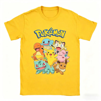 2026 Hot Sale Pokemon All Characters T-shirt Anime Cartoon Tee Men Women Casual Short Sleeve Summer Top for Fans Gift Cotton Top