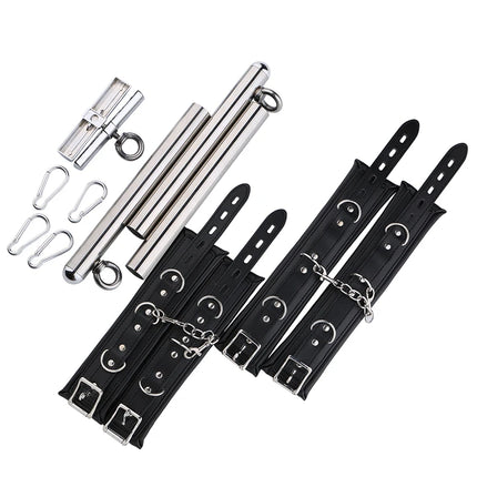 Female BDSM Handcuff Restraint Open Leg Bar Spreader Sex Toy SM Slave Adult Sex Game Harness Neck Collar Hand Ankle Cuffs Kits