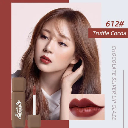 Chocolate Shape Matte Liquid Lipstick Waterproof Innovative Lovely Lip Glaze Velvet Lasting Lip Gloss Lip Makeup Tint Cosmetic