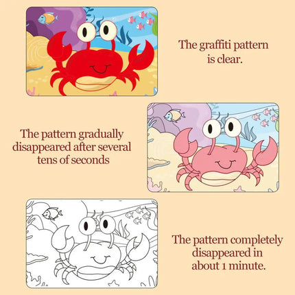 Foldable Water Painting Book For Kids, Reusable Magic Doodle Coloring Pad With Pen, Educational Animal & Sea World Drawing Book