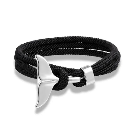 Ocean Style Whale Tail Anchor Bracelet for Men Women Multilayer Adjustable Rope Couple Bracelets Fashion Friendship Jewelry Gift