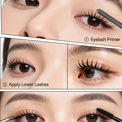 Black Waterproof Metallic Tube Mascara Silk Fiber Long Curling Non-Clumping Eyelash Extensions Spiral Makeup for Eyes