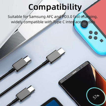 5A PD 45W USB Type C Super Fast Charging Cable For Samsung Galaxy S22 S23 S24 S25 Ultra FE Note 20 A14 A15 A33 A34 A53 A54 A55