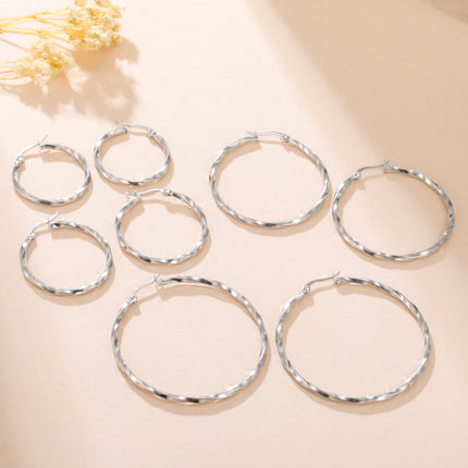 Cazador Geometric Hoop Earrings Women 28-54MM Real Gold Plated Stainless Steel Earrings Trend 2026 Jewelry Party Birthday Gift