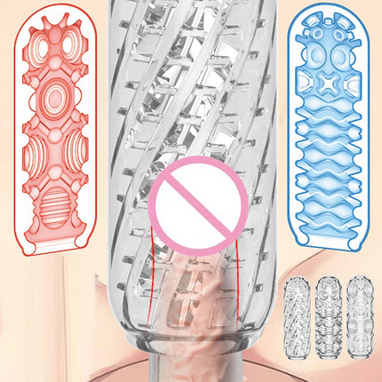 Masturbation Cup For Men Simulated Soft Vagina Transparent Adult Endurance Exercise Adult Vacuum Aircraft Cup Male Sex Toy