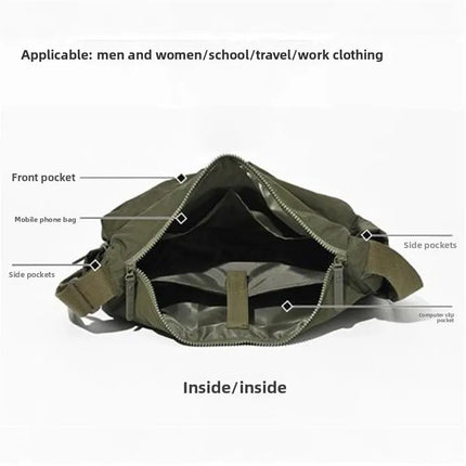 Top Quality Thickened Casual Messenger Bag, Single Shoulder Bag Large Capacity Laptop Bag, Multi Pocket Sport Bags for Women Men