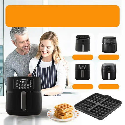 [HOT!A24R】 For Air Fryer Compatible Non-Stick Square Waffle Molds- Baking Tray For Belgian Waffles, Pancakes& Egg Patties,Fits 4