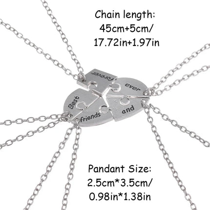 5pcs/Set Best Friend Pendant Necklace Pentagram Friendship Necklace For Women Best Friend Necklace Bff Friendship Jewelry Gif