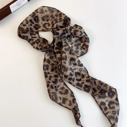 K-Style  Animal Print Polka Dot Scarf Belt Boho Hair Band TikTok Viral Spring Summer Satin Accessories Luxe Versatile Scarf