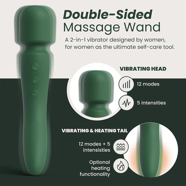 2 in 1 AV Wand Vibrator for Women Clit G-Spot Vagina Stimulator Nipples Breast Massager Female Masturbator Sex Toy for Women
