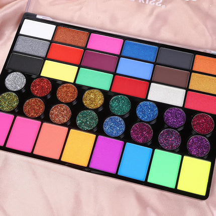42 Colors Water Soluble Face Body Painting Set UV Neon Glitter Face Paint Art Halloween Christmas Party Body Paint Makeup Kit